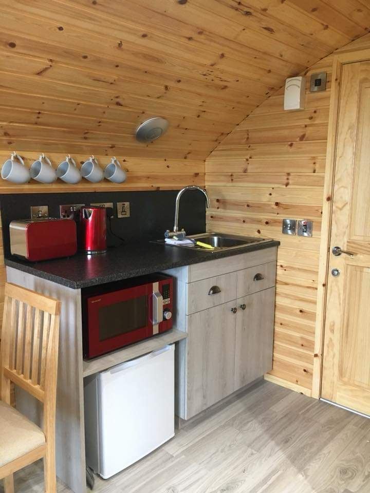 Kitchenette inside a pod